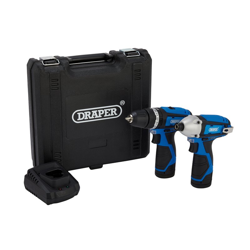 12V Combi Drill & Impact Driver, 2 x 1.5Ah Batteries, 1 x Fast Charger
