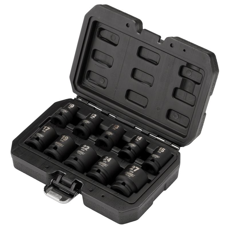 Metric Impact Socket Set, 1/2" Sq. Dr. (10 Piece)
