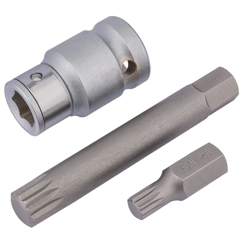 Draper Expert Spline Bit Set, 1/2" Sq. Dr. (3 Piece)