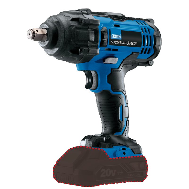 Draper Storm Force® 20V Mid-Torque Impact Wrench, 1/2" Sq. Dr., 400Nm (Sold Bare)