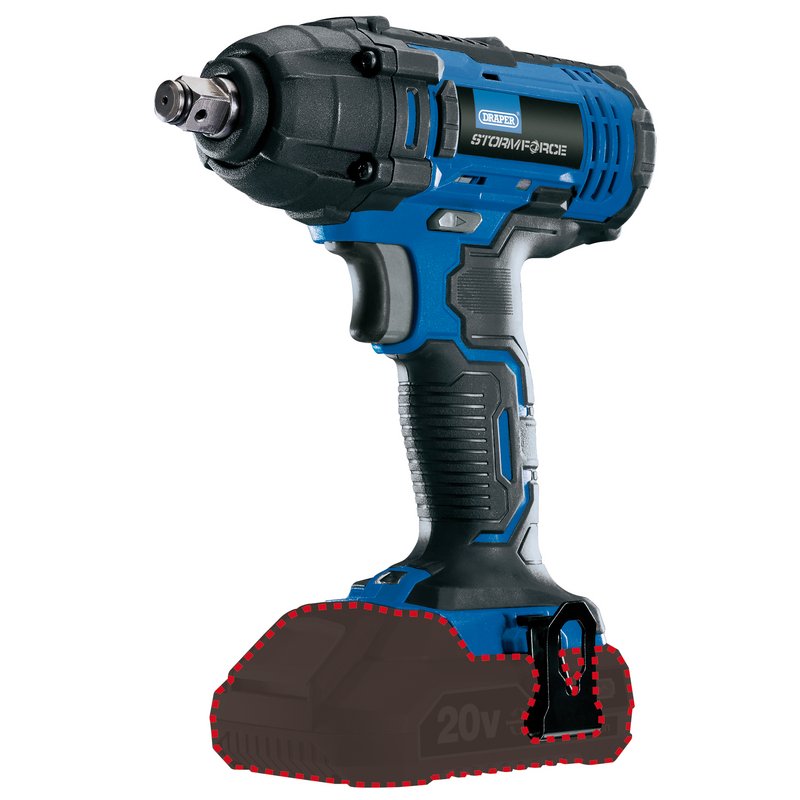Draper Storm Force® 20V Mid-Torque Impact Wrench, 1/2" Sq. Dr., 250Nm (Sold Bare)