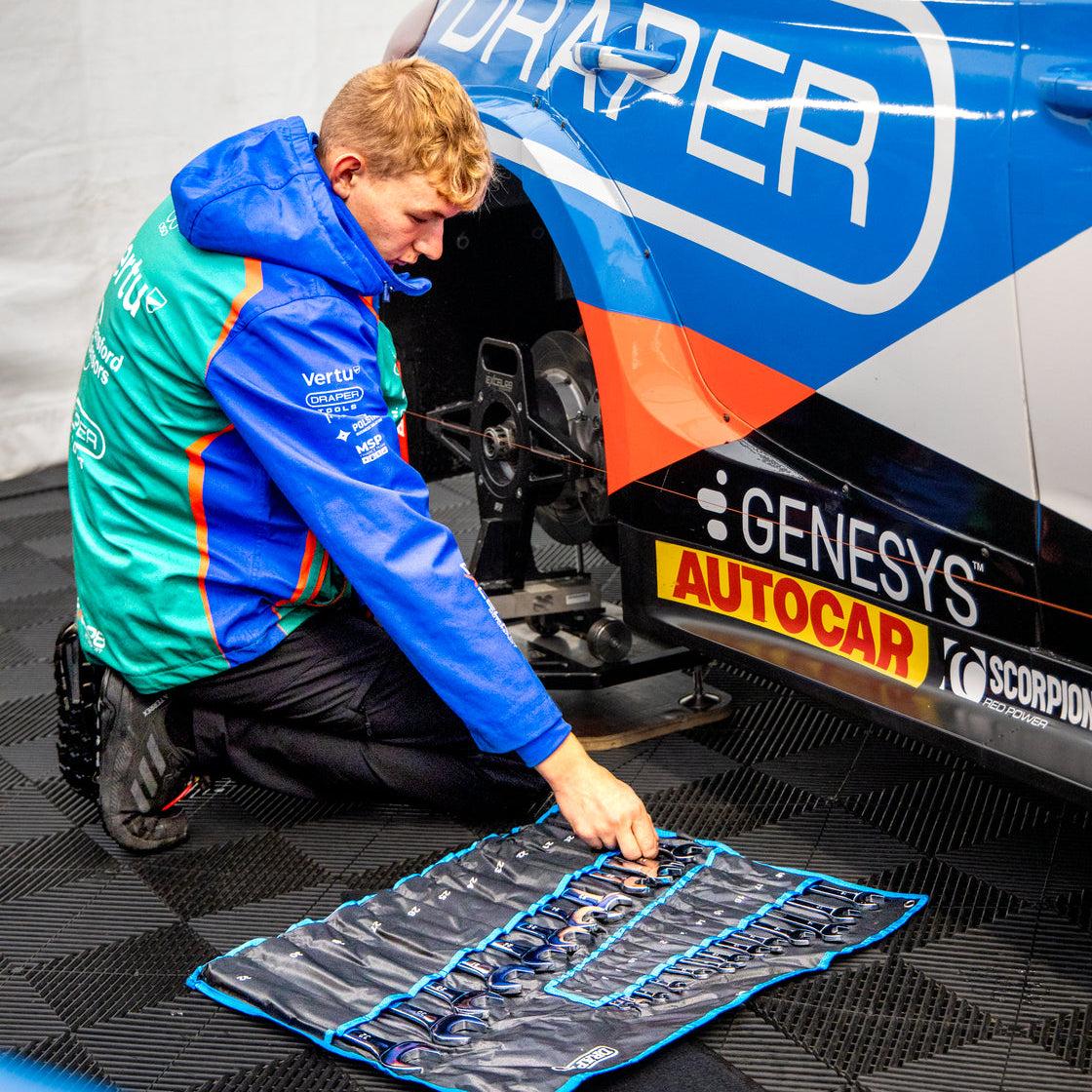 Man using the Draper HI-TORQ® Metric Combination Spanner Set