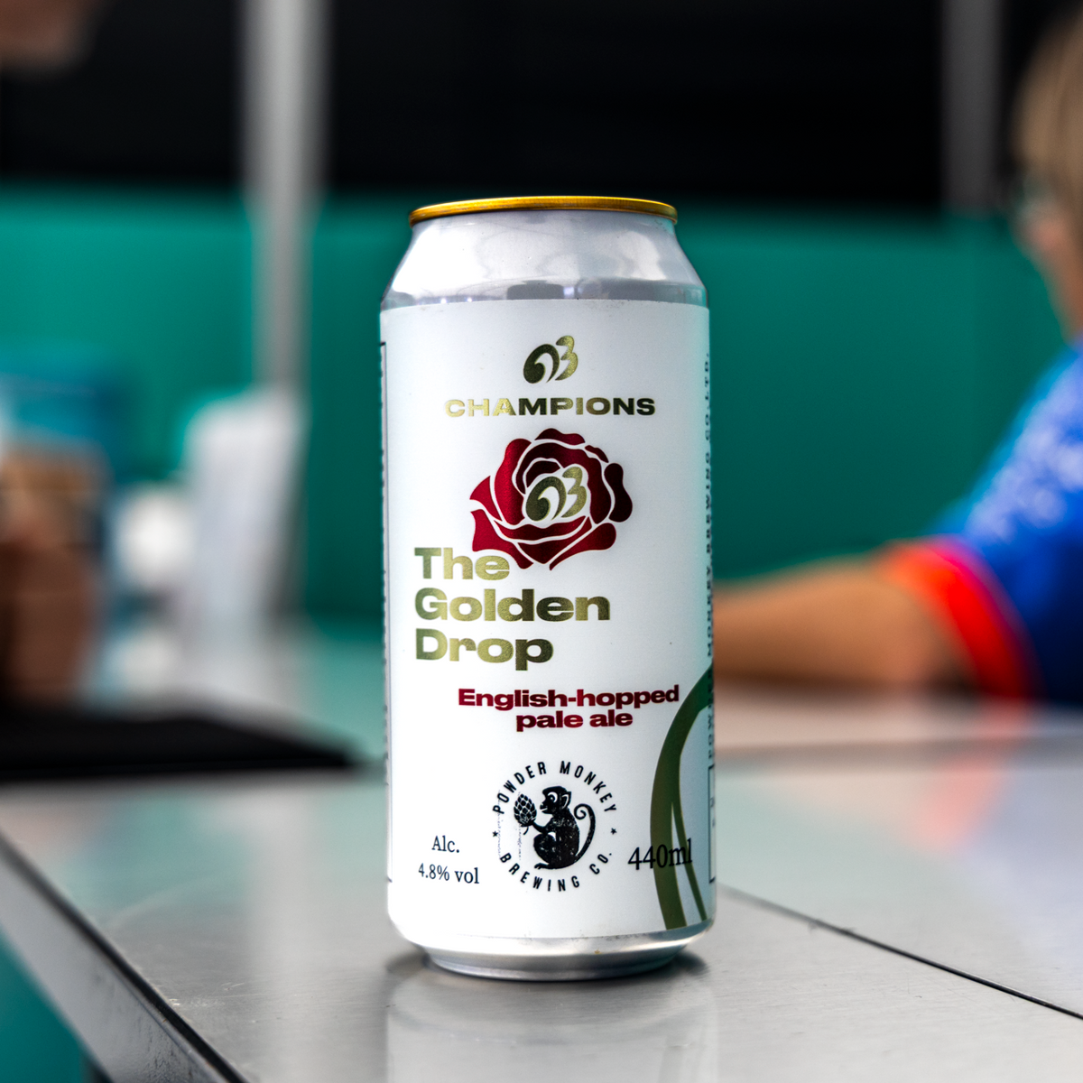 A 440 mL aluminium can of Champions The Golden Drop pale ale