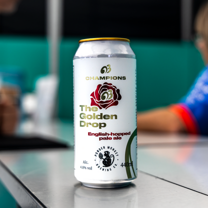 A 440 mL aluminium can of Champions The Golden Drop pale ale
