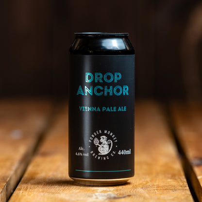 A black can of Drop Anchor Vienna Pale Ale