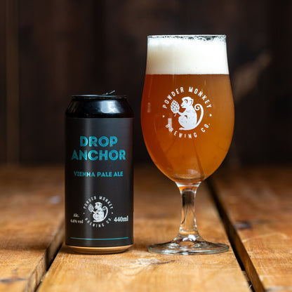 A can of Powder Monkey Brewing Drop Anchor Vienna Pale